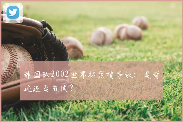 韩国队2002世界杯黑哨争议：是奇迹还是丑闻？